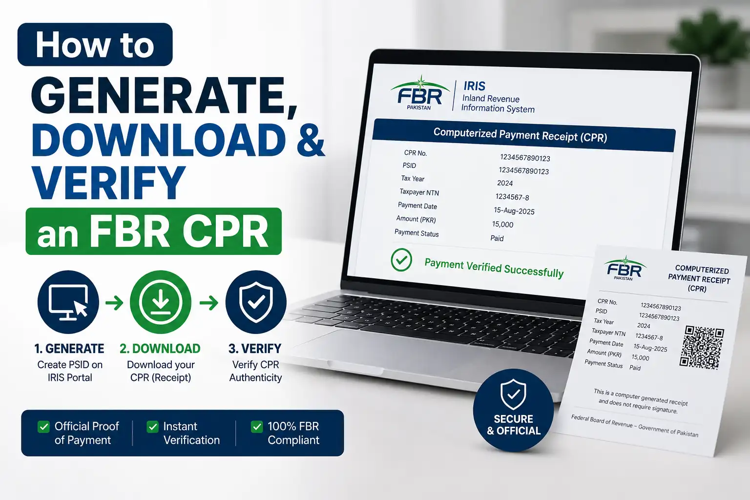 How to Generate, Download & Verify an FBR CPR